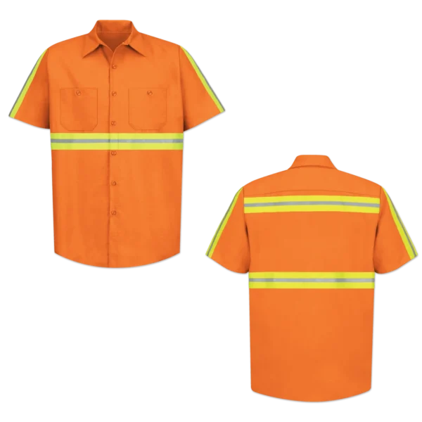 orange Shirt with green Tape